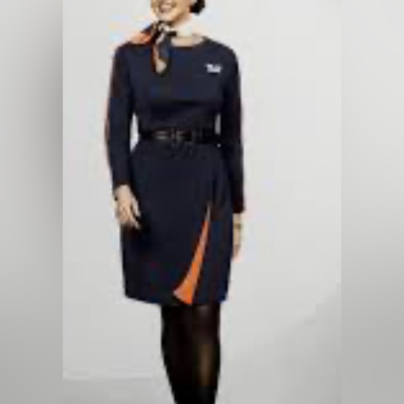Dresses Jetblue Flight Attendant Long Sleeve Dress And Bubble Design